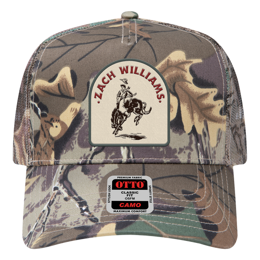 Bucking Bronco Camo Patch Hat