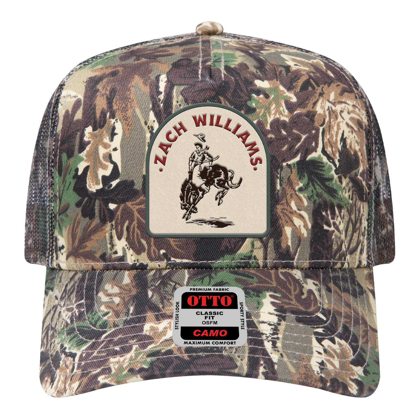 Bucking Bronco Camo Patch Hat