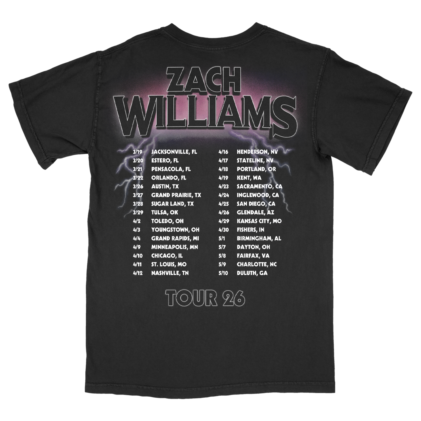 Zach Williams 2026 Tour Tee